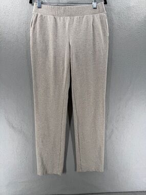 Pure Jill Affinity French Terry Slim Leg Pull On Pants Beige Stretch Womens S